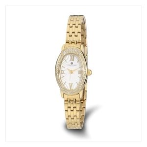 CHARLES-HUBERT PARIS SWAROVSKI CRYSTAL GOLDTONE BRACELET WATCH XWA4918